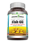 Amazing Omega Fish Oil Supplement | Omega-3, 180 Mg Epa. 120 Mg Dha | 1000 Mg | 400 Softgels | Non-Gmo | Gluten-Free | Made In Usa