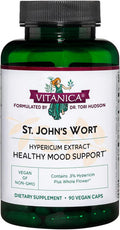 Vitanica St. John's Wort Capsules - Non-GMO Potent 0.3% (900mcg) Hypericin Saint Johns Wort for Mood Emotional & PMS Support Vegan Supplement 90 Count (St. John's Wort)