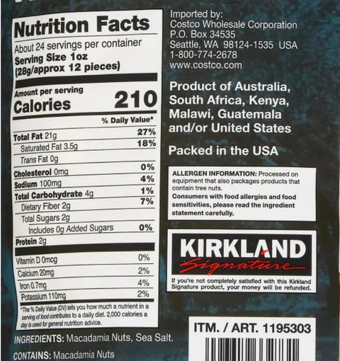 Kirkland Signature Dry Roasted Macadamia Nuts, 1.5 lbs. Item 1195303. Bundle with MORALZA Silicone Collapsible Cup 200ml - 2 Items