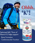KAL Vitamin K-2 MK-7 ActivMelt | Natural Raspberry Flavor | Bone & Cardiovascular Function Support | No Sugar Added | Lab Verified | 60 Micro Tablets