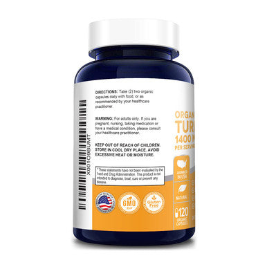Organic Turmeric 1,400 mg , with Black .
