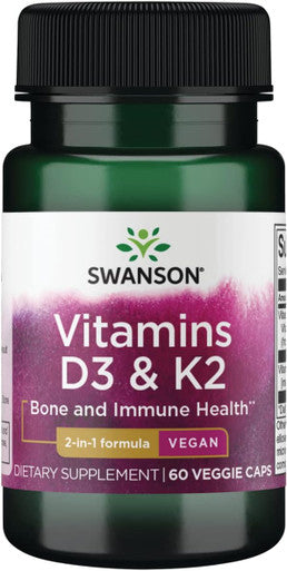 Swanson Vitamins D3 & K2-2000 Iu & 75 mcg 60 Veg Caps