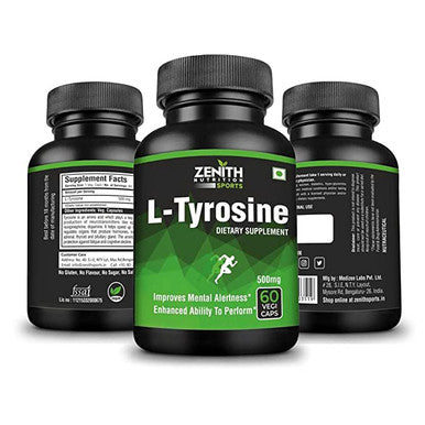 Potent L Tyrosine 500mg Capsules - Amino Acid Nutritional Supplement for Brain Health Thyroid Support - L-Tyrosine 500mg Brain Supplement for Memory and Focus Support