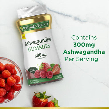 Natures Bounty 300Mg Ashwagandha Extract Mixed Berry 60 Gummies