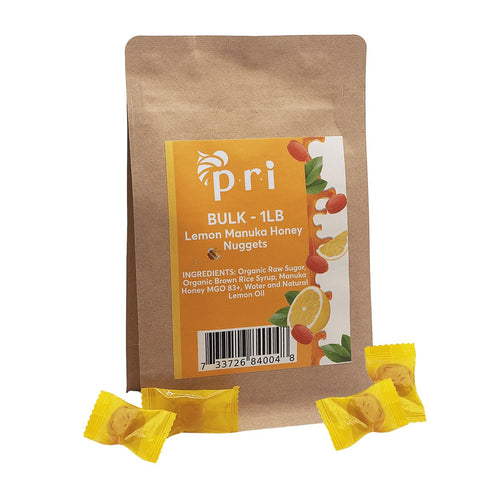P.R.I Manuka Honey Nuggets, Sweet and All Natural Hard Candy Treat, 1 LB Bulk Bag
