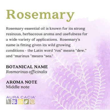 Aura Cacia Rosemary Essential Oil GC/MS Tested for Purity 15ml 0.5 fl. oz.