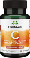 Swanson Vitamin C with Rose HIPS 1000 Milligrams 30 Capsules