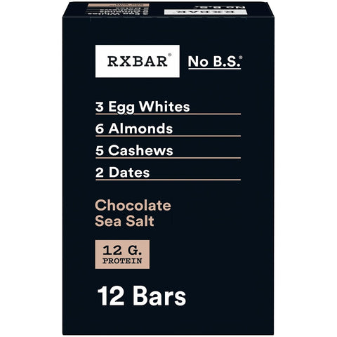 RXBAR Protein Bars, Protein Snack, Snack Bars, Chocolate Sea Salt, 18.3oz Box (10 Count)