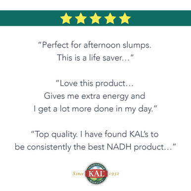 KAL NADH Energizing CoEnzyme 5mg, 1 Daily | Vitamin B3 | Mental Focus, Memory & Brain Health Support (60 Tablets, 60 Serv)