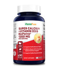 NusaPure Super Calcium 1300mg with Vitamin D3 and Bioperine 240 Veggie Caps (Non-GMO & Gluten-Free)