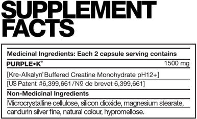 Fusion Muscle PURPLE K - THE KING OF CREATINE - Explosive Strength Gains, Veggie Capsules, 56 Count