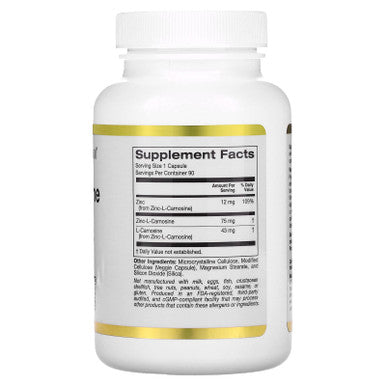 California Gold Nutrition Zinc-L-Carnosine Complex, 90 Veggie Caps