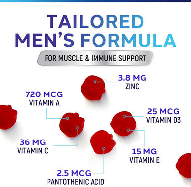 Men Multi Vitamin Gummy - Multi-Vitamin For Men Daily Nutritional Support With Vitamins A, C, D, E, B12, Zinc, Folate, Biotin & More - Energy, Memory, Focus & Immune Health Support - 60 Gummies