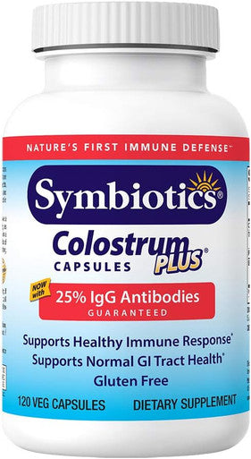 Symbiotics Symbiotics Colostrum 120ct Vegetable Capsules - Immunity Support - Lactoferrin Supplement & Colostrum Protein with Immunoglobulin - 25% lgG Antibodies - Gluten