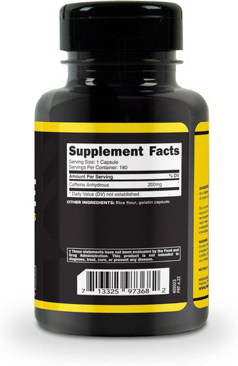 Primaforce Caffeine Pills 200mg 180 Capsules