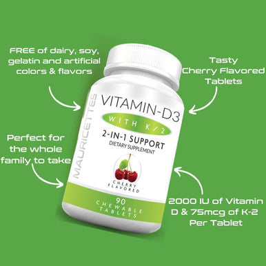 Premium Chewable D3 K2 Vitamin ÃƒÂ¢Ã¢â€šÂ¬Ã¢â‚¬Å“ Great Taste, Easy To Take, Boosts Vitamin D And K2 Levels ÃƒÂ¢Ã¢â€šÂ¬Ã¢â‚¬Å“ Perfect For Adults And Kids