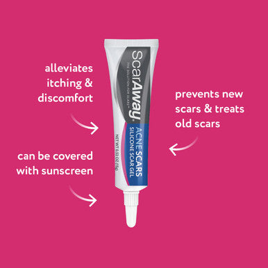 Scaraway Acne Scar Treatment, Clear Silicone Scar Gel, 100% Medical-Grade, Helps Improve Size, Color & Texture Of Post-Acne Hypertrophic & Keloid Scars On Face & Body, Water Resistant, 15 Grams