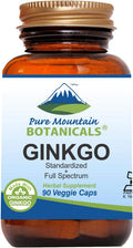 Pure Mountain Botanicals Ginkgo Biloba Capsules Kosher Vegan Caps With 400Mg Ginkgo Biloba Leaf And Ginko Extract