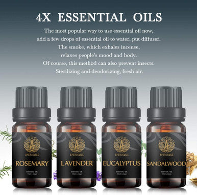 Sandalwood Lavender Rosemary Eucalyptus Essential Oil Set - 100% Pure Organic Aromatherapy Essential Oil 4x10mL/0.33oz