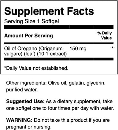 Swanson Oregano Oil 10:1 Extract-Natural Supplement Promoting Digestive Health-Respiratory & Urinary Tract Health Support (120 Softgels 150mg Each)