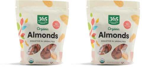 365 by Whole Foods Market, Organic Roasted Unsalted Almonds, 10 Ounce