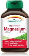 Jamieson HighPotency Magnesium 500 Mg + D3 500 Iu Formula 60 Caplets