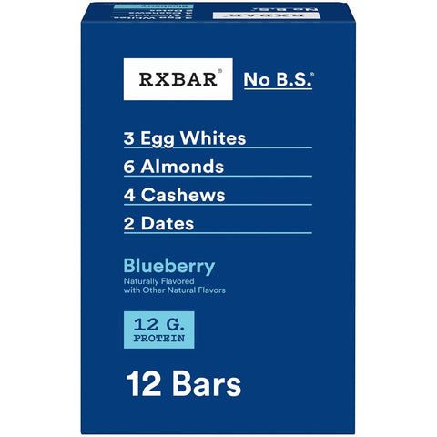 RXBAR Protein Bars, Protein Snack, Snack Bars, Blueberry, 18.3oz Box (10 Count)