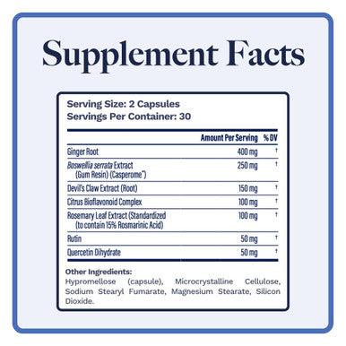 Utzy Naturals Inflavinol | Joint Support Supplement | With Ginger, Devils Claw (With Harpagosides), Boswellia Serrata (As Casperome), & Rosemary (As Aquarox) | Flavonoid Blend | 60 Capsules