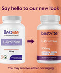 Bestvite L-Ornithine 500mg (240 Vegetarian Capsules) - No Stearates - No Fillers - Vegan - Non GMO - Gluten
