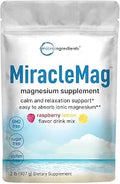 Micro Ingredients Miraclemag Calm Magnesium Powder 2Lbs Magnesium Citrate Powder Sweet Raspberry Lemon Flavored Easily Absorbed Ionic Form NonGmo Vegan Sugar