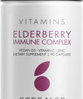 Codeage Organic Black Elderberry Supplement - Vitamin C, D, Zinc - Fermented Black Elderberries Vitamins - Elderberry Extract Pills Concentrate Sambucus Berries Flavonoid - Vegan - 90 Capsules