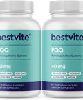 Bestvite PQQ 40mg (Pyrroloquinoline Quinone) (120 Vegetarian Capsules) (60 x 2) - No Stearates - Vegan - Non GMO - Gluten