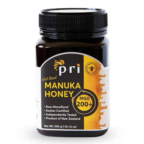 P.R.I Manuka Honey MGO 200+, Monofloral Raw New Zealand Honey, CoolÃ¢â‚¬â€˜Processed & 100% Traceable (500g/1.1lb)