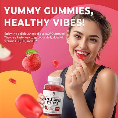 Apple Cider Vinegar Gummies with Mother - Cleanse & Detox ACV Gummies for Weight Loss Gut Health Metabolism Support - ACV with Mother with B12 Vitamin B6 & Pomegranate & Beet Root 100 Ct