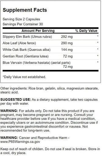 Swanson Colon Helper - Promotes Digestive Health Using Vervain Goldenseal Root Slippery Elm Bark & More - Herbal Supplement Aiding Healthy Eliminations - (60 Capsules) 1 Pack (4 Pack)