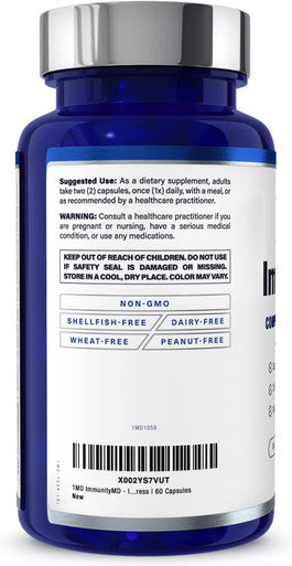 1Md Nutrition Immunitymd - Immune Health Probiotic Potent, Doctor-Selected Probiotic Strains With Prebiotic - Promote Overall Immune System Strength, Reduce Everyday Stress 60 Capsules