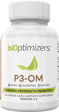 P3-OM - Proteolytic Probiotic and Prebiotic Supplement - Contains Lactobacillus Plantarum OM - Can Provide Immune Support - May Help Improve Gut Health to Help with Bloating and Gas, 120 Capsules