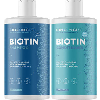 Biotin Shampoo And Conditioner With Scrubbers - Hair Shampoo Brush And Scalp Exfoliators With Volumizing Shampoo And Conditioner Set Made With Rosemary Essential Oil And Biotin For Thinning Hair 16Oz