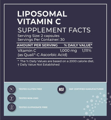Bodybio Liposomal Vitamin C 60 Capsules Powerful Immune Support Maximum Absorption For Cell Support Super Antioxidant Pure Ascorbic Acid Ultimate Vitamin C