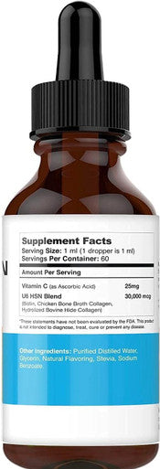Liquid Collagen Biotin Drops. Liquid Collagen for Women and Men. Liquid Biotin for Hair Growth, Healthy Nails and Skin with 30,000 mcg + Vitamin C