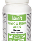 Supersmart Humic Fulvic Acids 300 mg Per Day Sodium Salts of Humic Acid Fulvic Acid Immune System Booster NonGMO Gluten Free 60 Vegetarian Capsules
