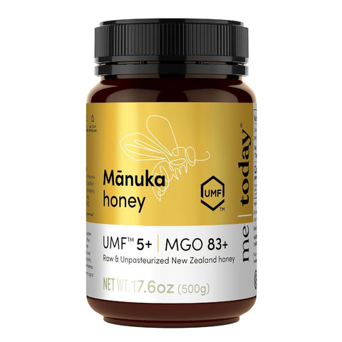Me Today Manuka Honey UMF 5+/MGO 83+, Raw & Unpasteurized from New Zealand, Certified Authentic Honey for Daily Wellness, 4.4oz
