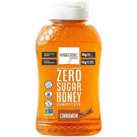 Wholesome Yum Zero Sugar Honey Substitute (Keto) - Natural Sugar Free Honey Alternative With Monk Fruit & Allulose - Zero Net Carbs, Non GMO, Gluten Free, No Aftertaste (11 oz)