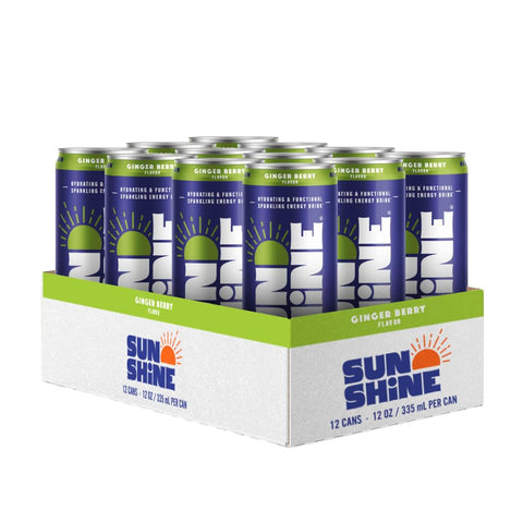 Sunshine Sparkling Energy Drink, Variety Pack with Daily Essential Vitamins, 360mg of Electrolytes, 70mg of Natural Caffeine, 12 Fl Oz (Pack of 12)