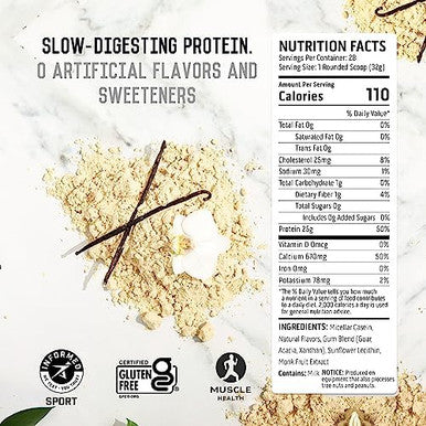 Ascent Casein Protein Powder Vanilla Bean 2 Lb & Plant Protein Powder Chocolate 18 Servings