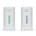 Native Deodorant | Natural Deodorant For Women And Men Aluminum Free With Baking Soda Probiotics Coconut Oil And Shea Butter | Eucalyptus & Mint And Charcoal - Variety Pack Of 2