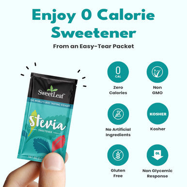 Sweetleaf Stevia Packets - Zero Calorie Natural Stevia Powder No Bitter Aftertaste Sugar Substitute for Keto Coffee Nothing Artificial Non-GMO Stevia Sweetener Packets 70 Count (Pack of 4)