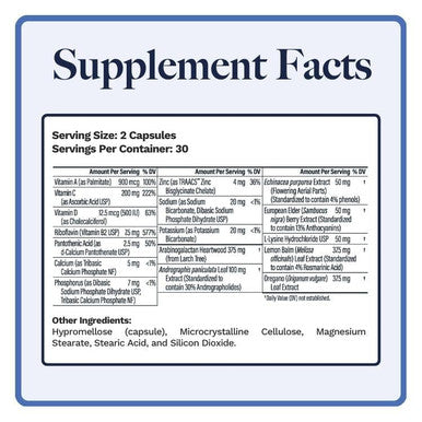 Utzy Naturals U-Mune | Immune Support W/Elderberry, Ecea, Oregano | Made In Usa | 3Rd Party Tested | 60 Capsules