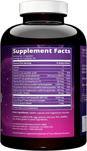MRM Nutrition Bone MaximizerAÃƒâ€šÃ‚Â® III | with MCHA + Vitamin D3 + Vitamin K2 | Bone Health | High Potency | Key Vitamins and Minerals for Bones | 50 Servings