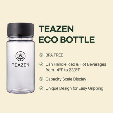 Teazen Kombucha Ginger Lemon Mulled Wine Flavor 2 Pack with Classic Eco Bottle (Kombucha Powder 20 Sticks Eco Bottle 1EA x 11.8oz)